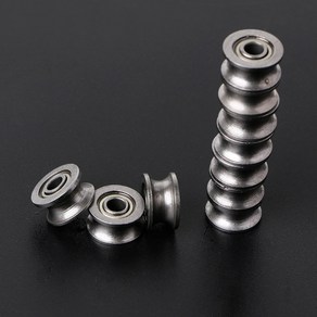 10 Pcs U624ZZ 1.8mm U 그루브 가이드 풀리 밀폐형 레일 볼 베어링 4x13x7mm, 1개