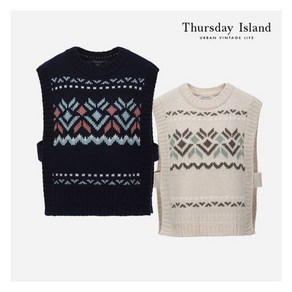 써스데이아일랜드 Thusday Island 기하학 패턴 베스트(T228MVT232W) 253703