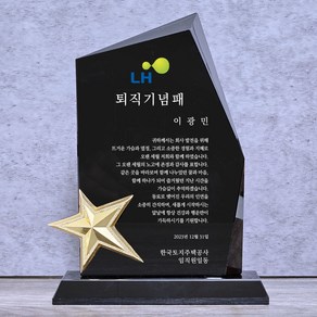 더좋은상패 금속 별 블랙 크리스탈 감사패 공로패 재직기념패 퇴직기념패, SP2