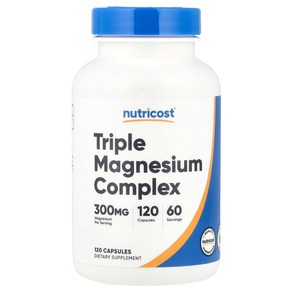 Nuticost 삼중 마그네슘 복합체 300mg 캡슐 120정(캡슐 1정당 150mg) Nuticost (뉴트리코스트), Nuticost, 삼중 마그네슘 복합체, 300mg,, 1개, 120정
