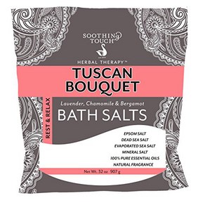 Soothing Touch Rest & Relax Tuscan Bouquet Bath Salts Lavende Chamomile & Begamot 32 Oz, Floal, 1개, 948.01g