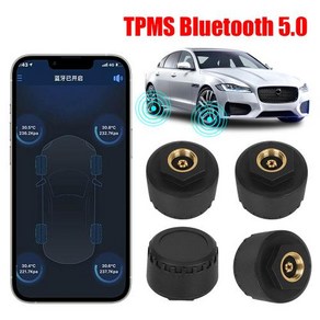 TPMS 타이어공기압센서 외부 안드로이드 및 IOS 자동차 압력 블루투스 5.0 모니터링 시스템 휴대폰 앱 디스플레이, 1개