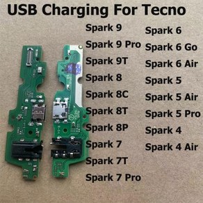 Tecno Spak 7 6 5 4 Ai Go USB 충전 도크 보드 포트 커넥터 플렉스 케이블 8 8C 8P 9 9T Po용, 1개, 3.Spak 6 1PCS