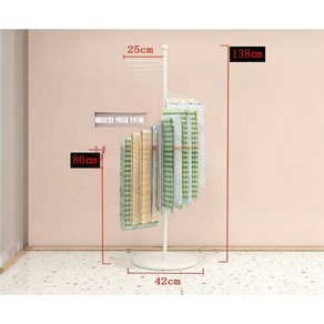 스카프 진열대 매장용 헹거 진열 렉 거치대 허리띠 머플러 매대, 화이트 신장 138cm (19 폴), 1개