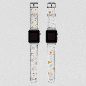 [엠픽] 데이지 PVC 워치스트랩, 데이지 패턴, 애플워치 38mm／40mm, 1개
