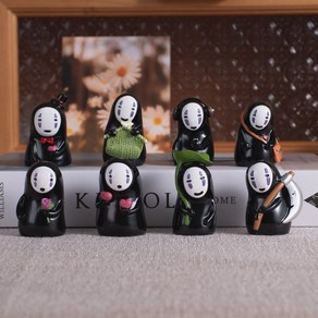 센과 치히로의 행방불명 가오나시 피규어 장식품 탁상 책상 악세사리 소품 8pcs, 1개