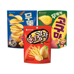오리온 무뚝뚝감자칩 106g+무뚝뚝고구마칩 96g+눈을감자 96g, 1세트, 무뚝뚝감자칩+무뚝뚝고구마칩+눈을감자