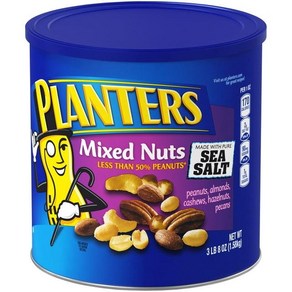 PLANTERS Mixed Nuts with Sea Salt 플랜터스 씨쏠트 믹스 넛츠 56oz 1.58kg, 1개