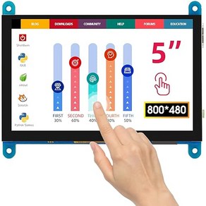 Elecow ELECROW 5인치 모바일 모니터 Raspbey Pi 용 디스플레이 LCD, 1cm, 상품명참조