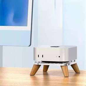 맥미니 Mac Mini M4 스탠드 거치대 브래킷, 1개, 우드브래킷