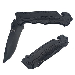 Toja Tactical Folding Knife Pocket Outdoo Multitool Tool Self Defense Rescue Glass Beake Belt Cu, 1개