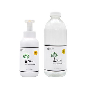 1+1 에스엔비 30s 핸드워시 본품/리필, 1세트, 무향 본품500ml+리필1L, 500ml