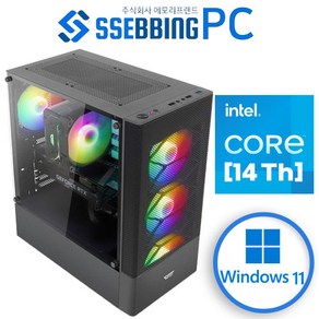 쌔삥PC 윈도우포함 I5-14400F RTX4070 SUPER 인텔 14세대 RGB쿨러 조립식 컴퓨터 조립PC 스팀 파이널스 배그 게이밍PC 본체, RAM 32G + NVME 1TB 변경, N12 (I5-14400F+RTX4060TI)