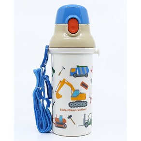 중장비 자동차 어깨끈 소풍 원터치 물통 480ml, 1개