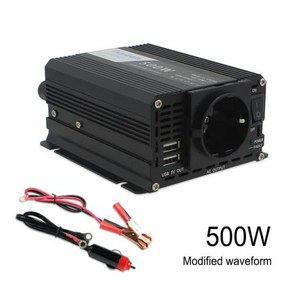 LVYUAN 자동차 인버터 피크 전력 DC12V-AC220V EU 소켓 전압 변압기 500W-2600W 230V 50Hz, 2600W black, EU 60Hz