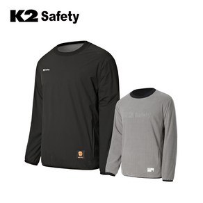 K2 Safety TS-F2204 동계 티셔츠 기모 긴팔 양면 맨투맨 리버시블 작업복 근무복 워크웨어, 120, 1개