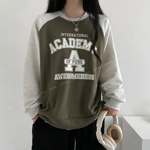 ZIGODAG 100% 순면 여성용 레터링 오버핏 맨투맨 한국 스타일 봄 가을 겨울용 긴팔 맨투맨 티셔츠 ZKYYBD52096