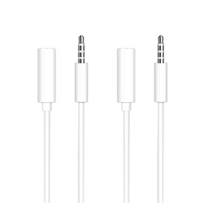 2개 4극 이어폰 연장선 연장케이블 3.5mm 스테레오 헤드폰 오디오 마이크 1M, 4극 이어폰 연장선 1M 2개