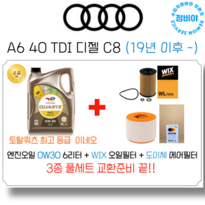 아우디 A6 40 TDI 디젤 엔진오일 세트 C8 (19년 이후 -), 1개