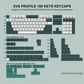 도자기키캡 키캡 키보드스위치 189 키 더블 샷 PBT 캡 XVX 프로필 체리 게이트론 MX 스위치와 호환 기계식 게이머 키보드, [02] bll, 한개옵션2, 한개옵션1