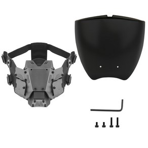 사이버 펑크 전술 사령관 마스크. 하프 페이스 방지 페인트 볼 영화 소품. 할로윈 코스프레 장식. 사냥 액, 01 Black, 01 Black