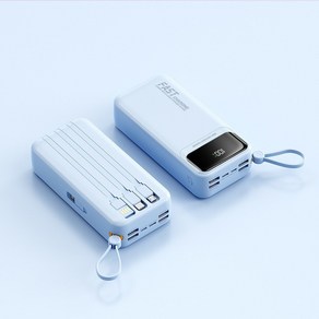 PYHO 보조배터리 50000mAh 일체형 멀티단자 휴대용충전기 120w 대용량 급속충전 캠핑 보조배터리, 푸른색
