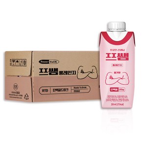 파워풀엑스 프로틴음료 프쌤 롱레인지 딸기맛 18개, 250ml, 1박스