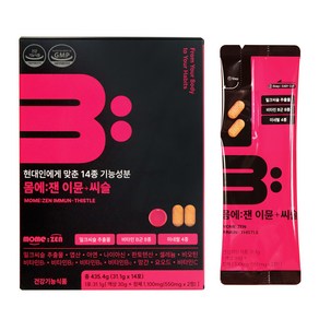 몸에잰 이뮨씨슬 2주분(14포) / 이뮨비타민 미네랄 밀크씨슬 / 정제1100mg+액상30g, 1박스, 435.4g