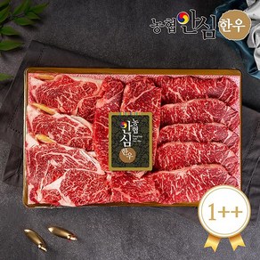 [농협안심한우] 1등급이상 한우 구이 선물세트, 1세트, 1++구이3호(등심500g+채끝500g), 1kg