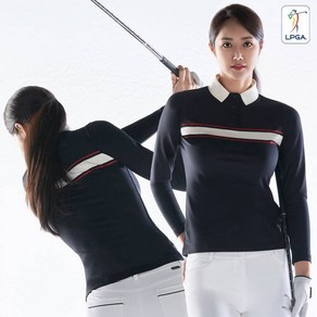 LPGA 여성 컬러블럭 변형에리 티셔츠 L203TL505P