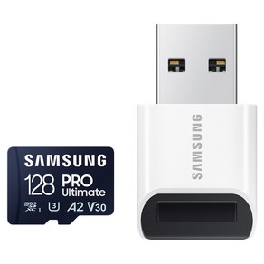 삼성 메모리 카드 MICRO SD 얼티밋 프로 + 리더기 4K UHD 200MB/s 블랙박스 고프로 메모리 카드 128GB 256GB 512GB, 1개