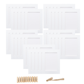 이에스지랩 종이액자 3x5 페이퍼 프레임 50개 묶음 집게 끈, 화이트