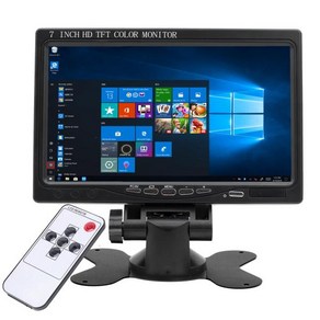 게이밍모니터 Uvusee 소형 HDMI 1080P IPS 1024x600 스피커 내장 PC 게임 CCTV 카메라용 VGA AV 입력 7 인치, 없음, 3) EU 플러그