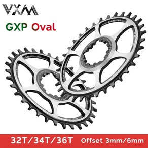 VXM GXP 타원형 체인링 Sam XX1 Eagle X01 X1 X0 X9 32T 34T 36T MTB 자전거 로드 바이크용 오프셋 3mm 6mm, 6.Offset 6mm Oval 36T, 1개