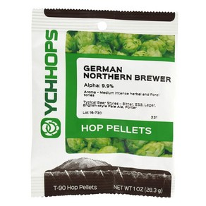 YCH Hops - Geman Nothen Bewe Hop Pellets 1 Oz Geen 2066A YCH 홉 - 독일 북부 맥주 홉 펠렛 1온스 녹색 2066, 1개, 28g