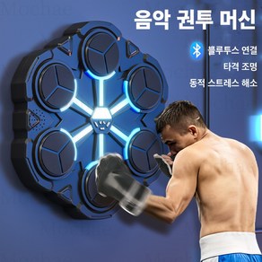 Mochae 뮤직 복싱기계 스마트 블루투스 뮤직복싱머신 홈트 다이어트 펀치기계 지능형 디지털 뮤직복싱머신 실내 벽걸이 꽃잎 복싱 유산소 샌드백 스마트복싱훈련기구, E