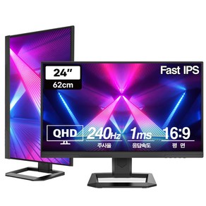 프리플로우 Vuti24F24PQ QHD Fast IPS 리얼 240 게이밍 모니터(무결점), 62cm, Vuti24F24PQ(무결점)