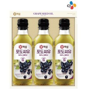 CJ 백설 프리미엄 오일 포도씨유 3호, 1세트, 500ml