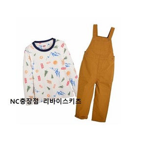 NC충장점 리바이스키즈 //빠른출고// V223ST191P 오버롤세트>> ** 긴팔티셔츠와 오버롤이 세트로 구성된 토들러세트**