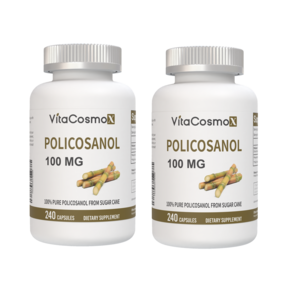 [미국직배송] VitaCosmoX 비타코스모 폴리코사놀 옥타코사놀 고함량 100mg 베지캡슐, 2개, 240정