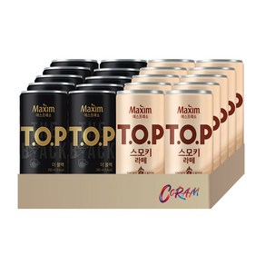 [CORAM] 맥심 티오피 스모키라떼+더블랙 /캔커피, 스모키라떼 10캔+더블랙 10캔, 20개, 200ml