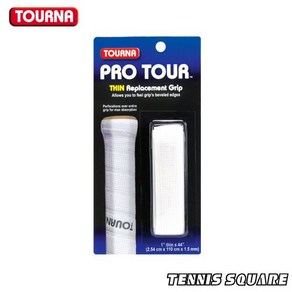 투나 그립 PRO TOUR White (2.54cm x 110cm x 1.5mm) 테니스 원그립, 1개