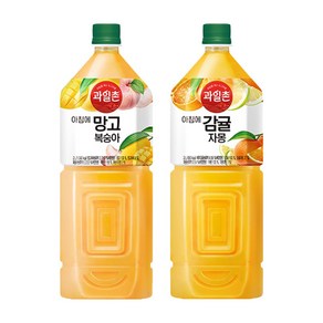 과일촌 아침에 망고복숭아 감귤자몽 2가지맛 각 1개씩 2L x 2페트, 1개