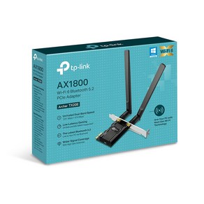 공식판매점 티피링크 가정용 공유기 Ache TX20E AX1800 하이 게인 Wi-Fi 6 블루투스 5.2 PCIe 랜카드 정품오디오, 1개