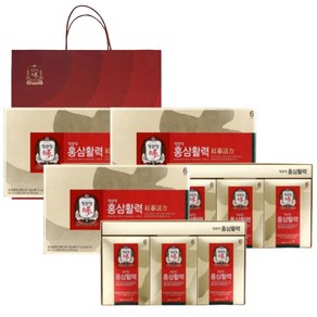 정관장 홍삼활력 40ml x 30포 3개 90포 쇼핑백 포함 6년근 홍삼즙 명절 선물세트, 3.6L, 3박스