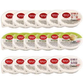 햇반 모음 3종 210g(햇반6 + 발아현미6 + 흑미6), 1세트, 210g