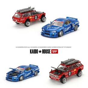 Kaido House R34 510 왜건 랠리 후드 오픈 다이캐스트 디오라마 자동차 모델 1:64