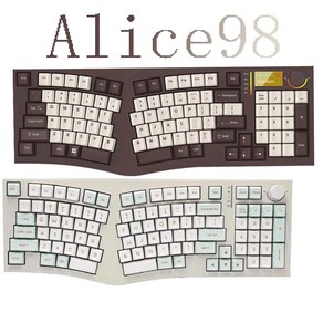 FEKER Alice98 무선 기계식 핫 스왑 인체공학 키보드 3 모드 VIA RGB 개스킷 구조 남쪽 조명 8000 배터리, 없음, 없음, 3)White NO LED kit