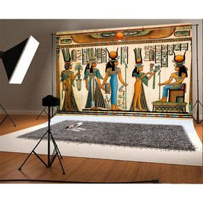 AOFOTO 8x6ft Ancient Egyptian Mual Backdop Papy AOFOTO 8x6ft 고대 이집트 벽화 배경 파피루스 그림 희생 토템 신념 종교 역사, 1개, LBK00411