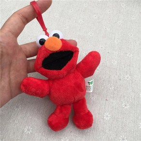 엘모 쿠키 몬스터 플라스틱 봉제 키 체인 장난감 인형 배낭 키링 어린이 선물 10cm, Red Elmo, 1개